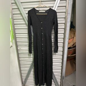 Fenn Wright Manson size Medium Black Long Sleeve Button Dress